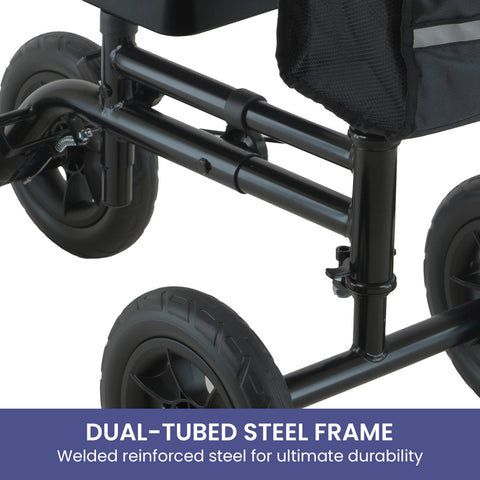 Orthonica Mobility Steel Knee Scooter Walker Steerable Ergonomic Foldable Scooter 10-inch Wheels Height Adjustable Steel Frame 136kg Weight Capacity
