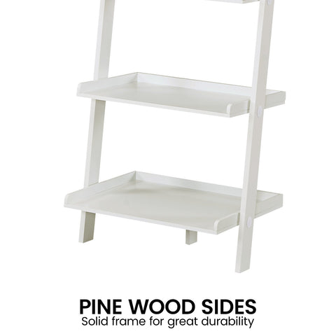 Sarantino Aster 5-Tier Ladder Shelf in White