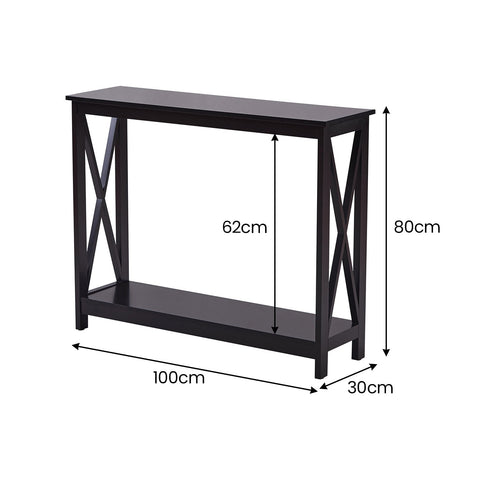 Sarantino Isla X-Frame Console Table in Black