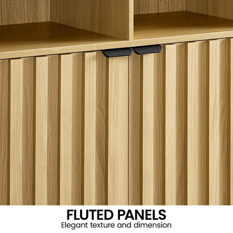 Sarantino Eleni 2-Door Sideboard Buffet Hallway Cabinet Storage Console Cupboard in Natural