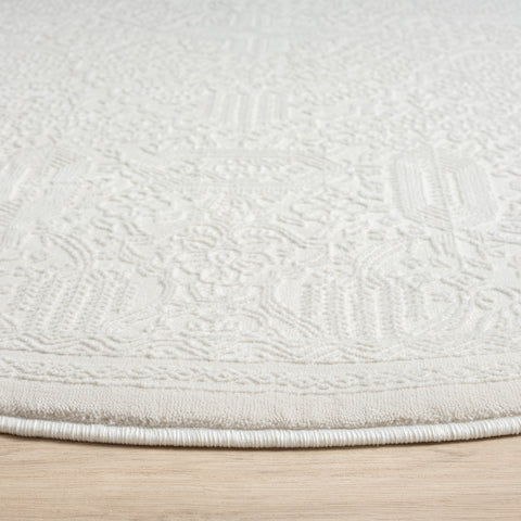 Grande Jacquard Rug - Ivory - 200x200
