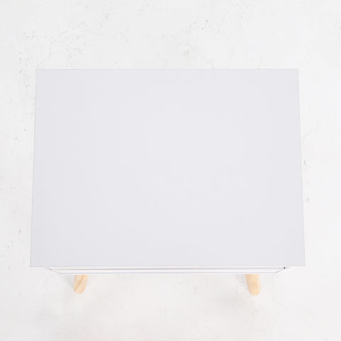 2X Bedside Table 2 Drawer Wood Leg Storage Cabinet Nightstand SUZY WHITE