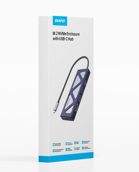 BENFEI 000389GY M.2 NVMe Enclosure with USB-C Hub