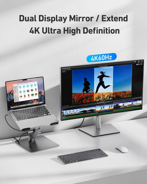 BENFEI 398GY TYPE-C 6-in-1 HDMI+USB-C(10G)+RJ45+2xUSB-A(10G)+PD