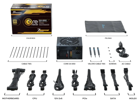 Seasonic Core GX-850 ATX3 80 Plus Gold Full Modular 850W PSU (SRP-CGX851-A5A32SF)