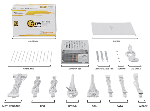Seasonic CORE GX-650 White ATX 3.1 650W (SRP-CGX651-A5A32SF-WHITE)