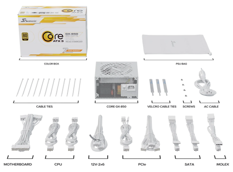 Seasonic CORE GX-850 White ATX 3.1 850W (SRP-CGX851-A5A32SF-WHITE)