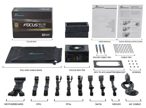 Seasonic FOCUS SGX-750 (2021) 750W Modular 80 Plus Gold PSU