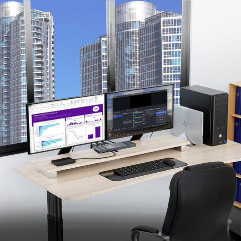 Simplecom KM490 HDMI and DisplayPort Dual Monitor KVM Switch for 2 Computers with 4-Port USB 3.0 Hub 5Gbps 8K@60Hz