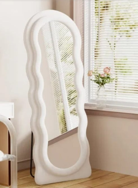 Cloud Wavy Velvet Free Standing / Wall Mirror