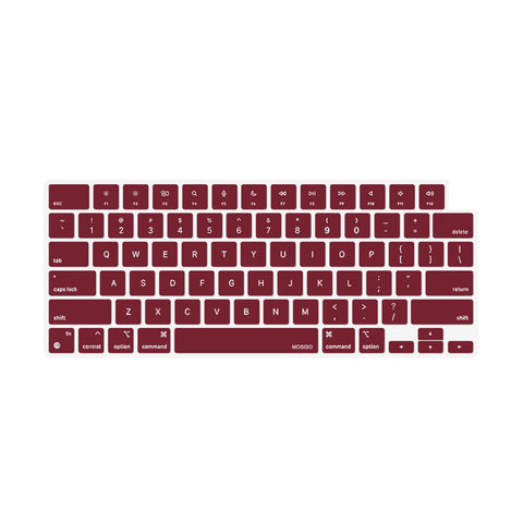 Keyboard Cover Skin For MacBook Air Pro 13 13.6 14 15.3 16 A2442 A2779 A2485 A2780 A2681 A2941 M1 M2 2021 to 2023 Wine Red