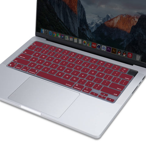 Keyboard Cover Skin For MacBook Air Pro 13 13.6 14 15.3 16 A2442 A2779 A2485 A2780 A2681 A2941 M1 M2 2021 to 2023 Wine Red