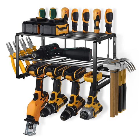 40cm Power Tool Organizer 4 Layers Garage Tool Storage Rack Workshop Tool Shelf Drill Pliers Hammer Rack