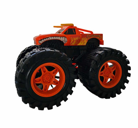 Friction Powered Orange Bison Monster Truck for Children 1:16 Scale 3+
