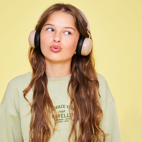 Kreafunk Kids Buzz Bluetooth Headphones W/ Anc - Ivory Sand