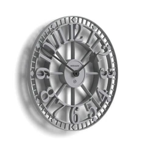 Newgate Warehouse Wall Clock-Clockwork Grey