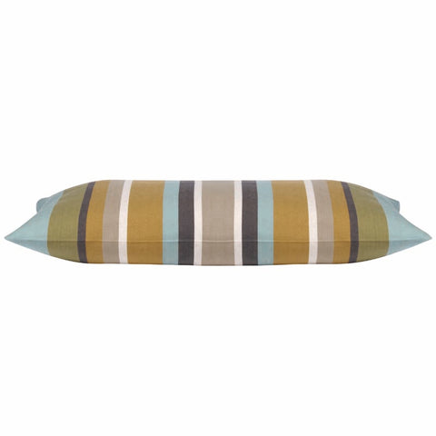 Pack of 4 Corban Aqua Rectangle 35x70cm Striped Multicoloured Cushion Cover Nautical