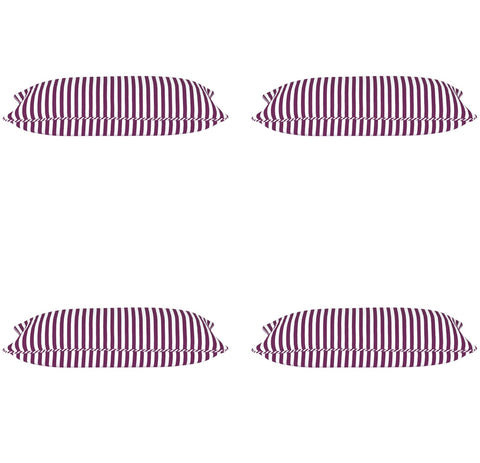 Pack of 4 Dandi Fuchsia Plum Purple & White Rectangle Cushion Covers
