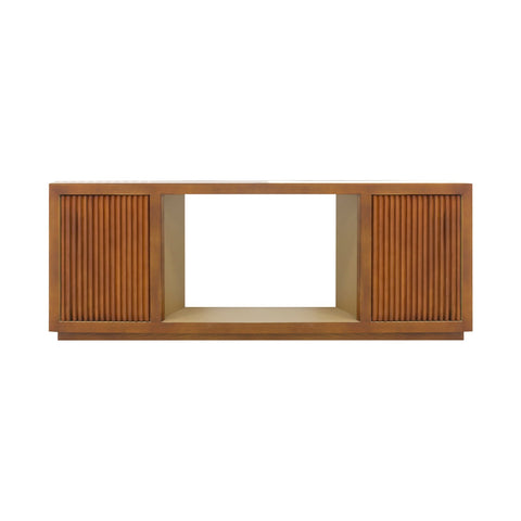 TV Cabinet MDF Brown Colour Two Sideboards Open Space