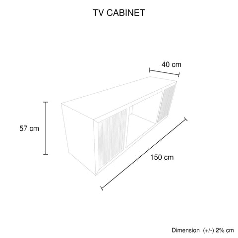 TV Cabinet MDF Brown Colour Two Sideboards Open Space