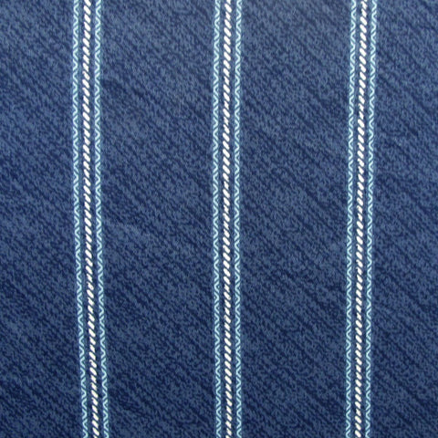 300TC Brian Navy Striped Reversible Cotton Quilt Cover Set Queen
