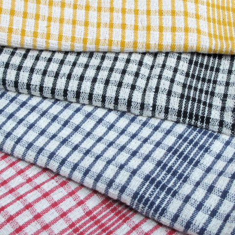 Hotel Living Set of 2 Jumbo Cotton Check Tea Towels 60x90cm Yellow