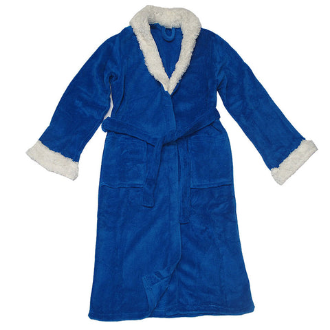 Sherpa Bath Robe Blue S/M