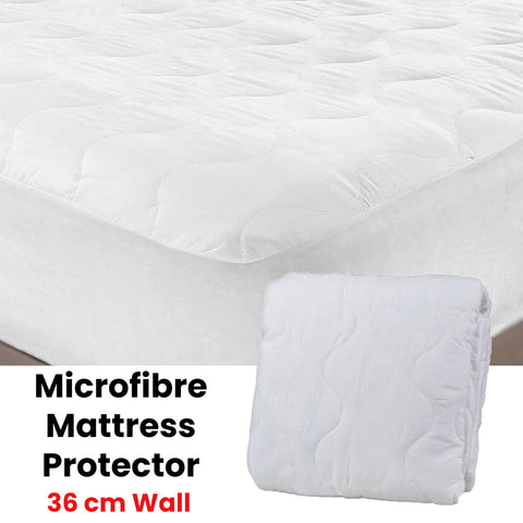Essentially Home Living Microfibre Quilted Fitted Mattress Protector - KING