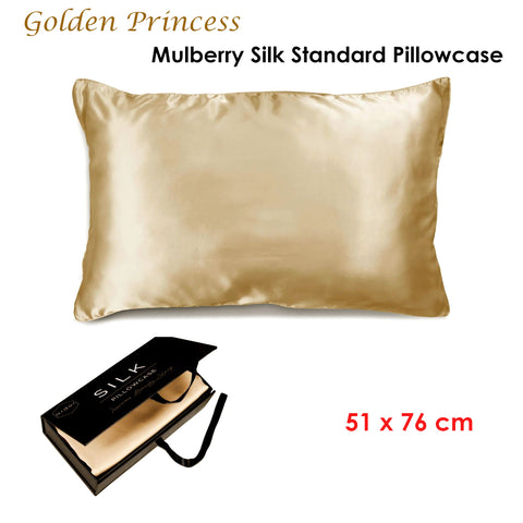 Ardor Mulberry Silk Standard Pillowcase Golden Princess