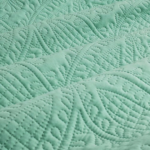 Ardor Chateau Aqua Green Embossed Quilt Cover Set Queen