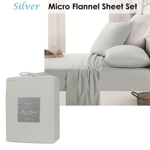 Ardor Micro Flannel Sheet Set Silver King