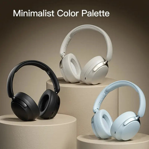 JR SY-T7 Bluetooth 5.4 Over-Ear Headset Wireless Headphones with Noise Cancelling Mic (Beige)