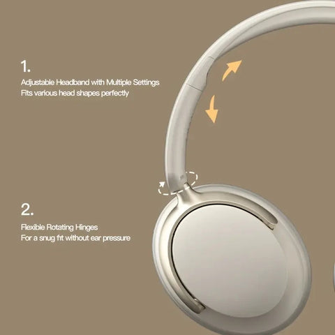 JR SY-T7 Bluetooth 5.4 Over-Ear Headset Wireless Headphones with Noise Cancelling Mic (Light Blue)