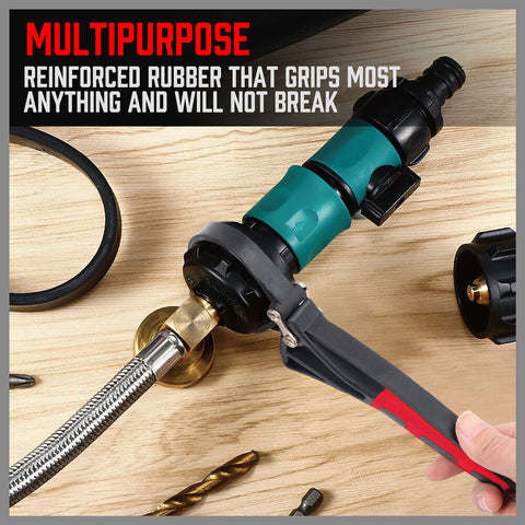 2x Rubber Strap Wrench Adjustable DIY Plumber Jars Hose Pipe Oil Filter Opener