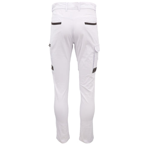 Men's Cotton Drill Cargo Work Pants UPF 50+ 13 Pockets Tradies Workwear Trousers, Navy, 34