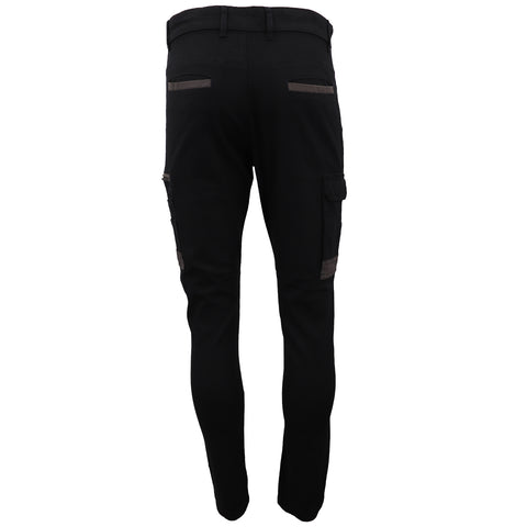 Men's Cotton Drill Cargo Work Pants UPF 50+ 13 Pockets Tradies Workwear Trousers, Navy, 38