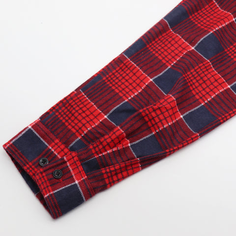 Men's 100% Cotton Flannelette Shirt Long Sleeve Plaid Check Flannel w Pockets, Crimson Tide Plaid, 2XL