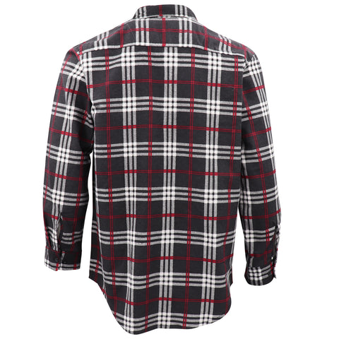 Men's 100% Cotton Flannelette Shirt Long Sleeve Plaid Check Flannel w Pockets, Shadow Glen Plaid, L