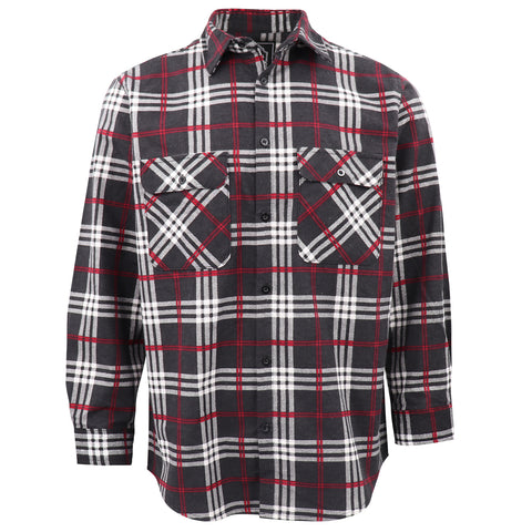 Men's 100% Cotton Flannelette Shirt Long Sleeve Plaid Check Flannel w Pockets, Shadow Glen Plaid, XL