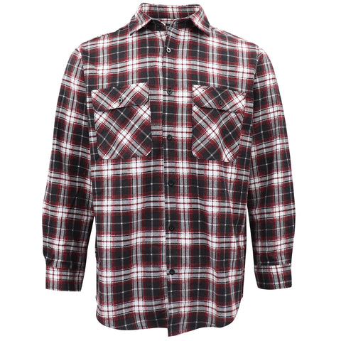 Men's 100% Cotton Flannelette Shirt Long Sleeve Plaid Check Flannel w Pockets, Vintage Ash Plaid, 2XL