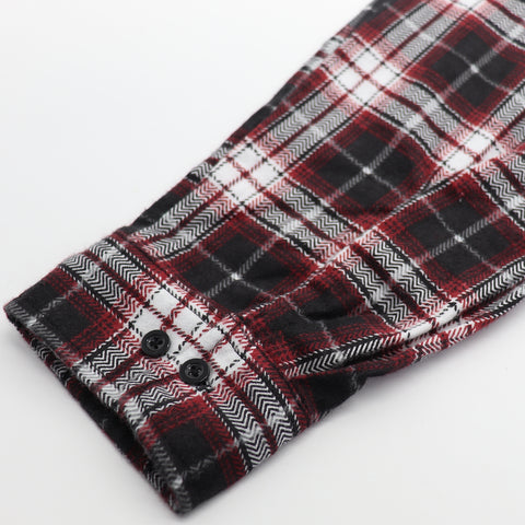 Men's 100% Cotton Flannelette Shirt Long Sleeve Plaid Check Flannel w Pockets, Vintage Ash Plaid, 2XL