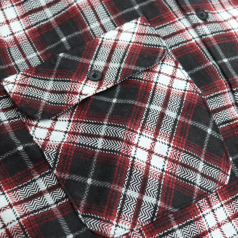 Men's 100% Cotton Flannelette Shirt Long Sleeve Plaid Check Flannel w Pockets, Vintage Ash Plaid, 3XL