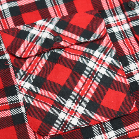 Men's 100% Cotton Flannelette Shirt Long Sleeve Plaid Check Flannel w Pockets, Crimson Knight Plaid, XL