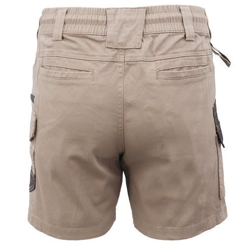 Mens Cargo Cotton Work Shorts 10 Pockets Tradies Utility Pants Workwear Trousers, Khaki, 28
