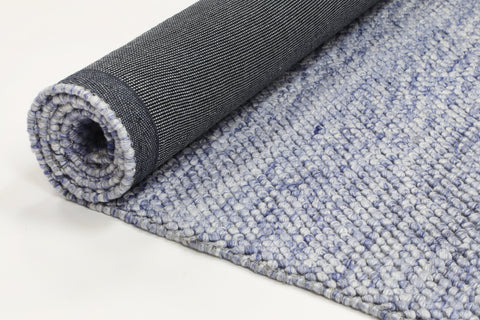 Harlow Loopy Blue Wool Blend Rug 160x230