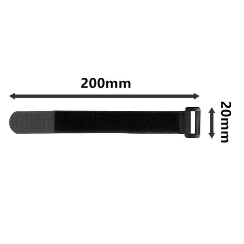 Magic Cable Ties Reusable Winder Coded Organiser Cords Hook Loop Black - 20*200mm  50PCS