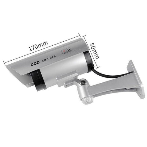2pcs Dummy Security Camera with Flashing LED Outdoor Fake CCTV Surveillance Decoy