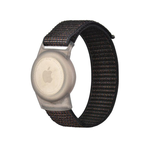 For Apple Airtag Case Protective Cover Wristband Nylon Air Tag Band Anti-Lost S Size - Rainbow