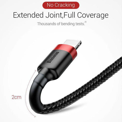Baseus USB Charging Cable Data Charger Cord For iPhone 13 12 11 XS XR 8 7 iPad 1PC 1M - Red+ Red