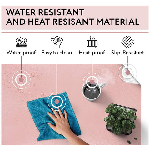 Large Leather Gaming Mouse Pad Waterproof Desk Keyboard Mat 120 x 60cm - Light Green